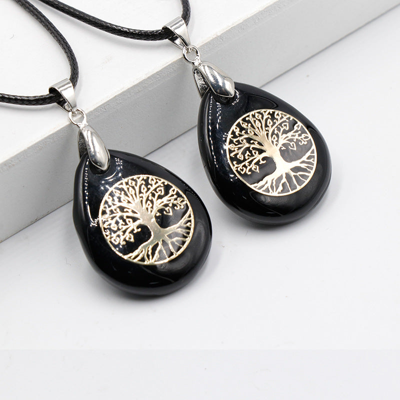 Tree of Life Crystal Droplet Pendant/Necklace