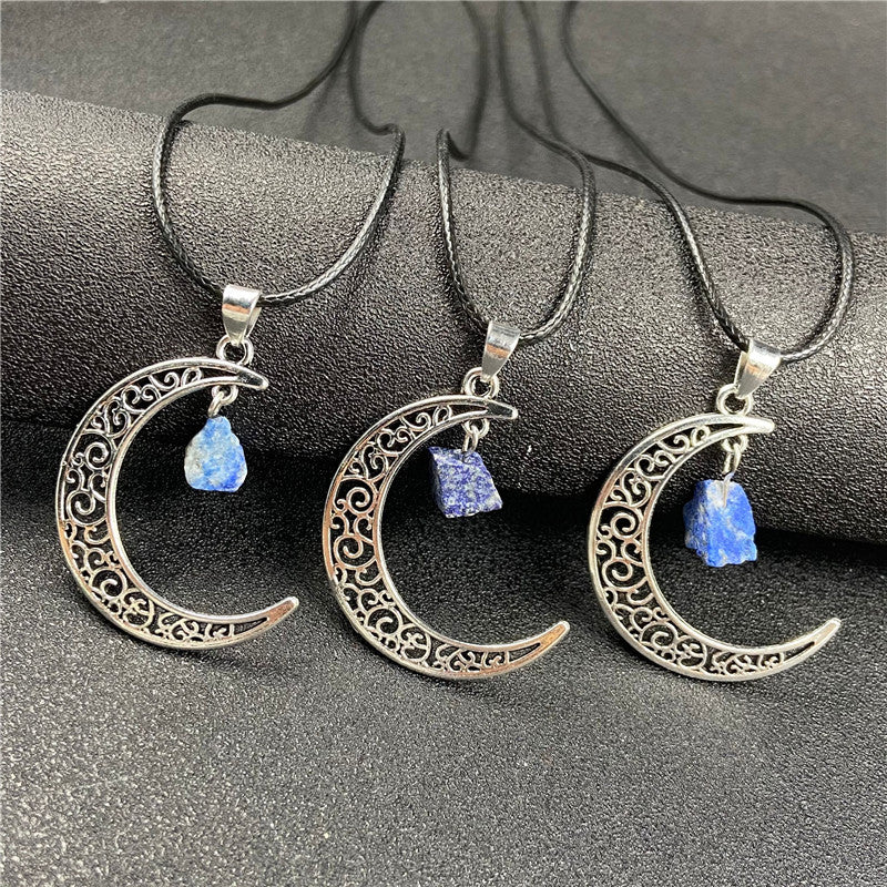 Silver Moon Mini Raw Pendant/Necklace