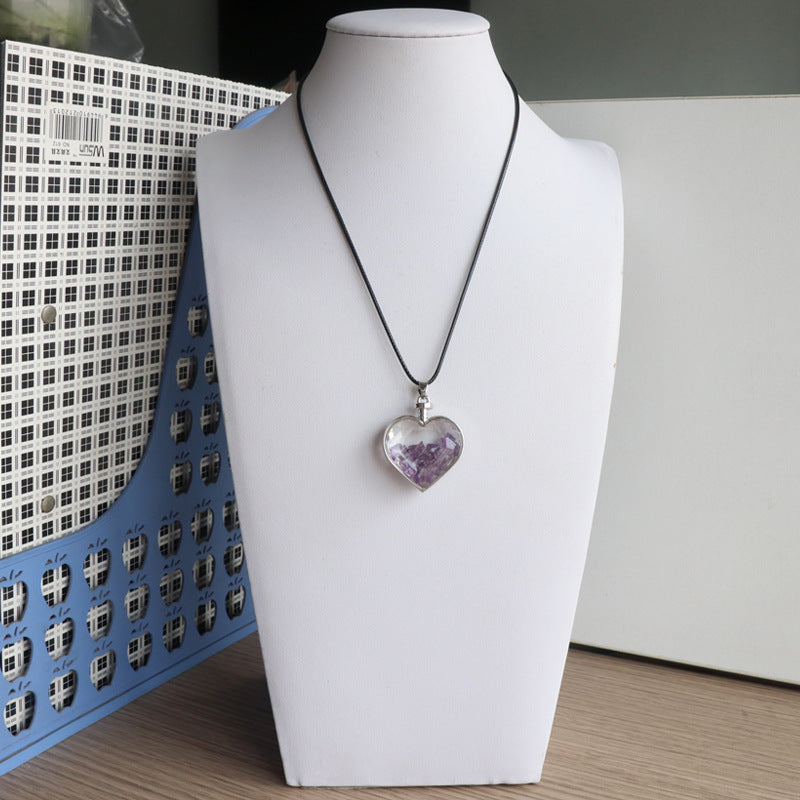 Crystal Chip Heart Necklace