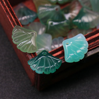 Green Agate Leaf Pendant