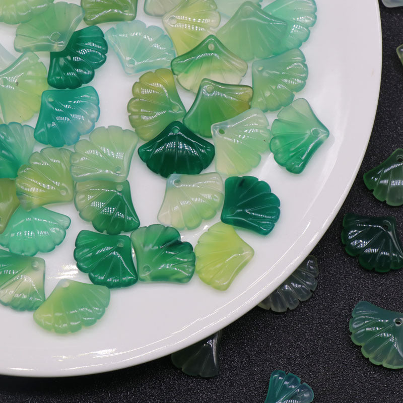 Green Agate Leaf Pendant