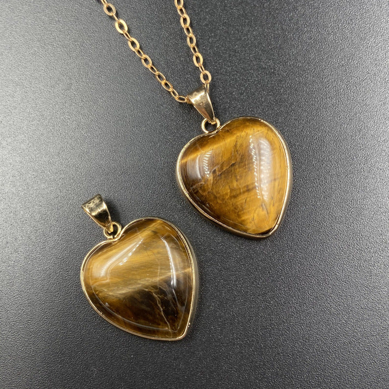 Gold Round Plated Heart Necklace