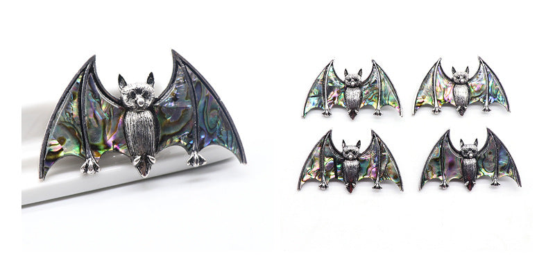 Abalone Shell Bat Necklace& Brooch