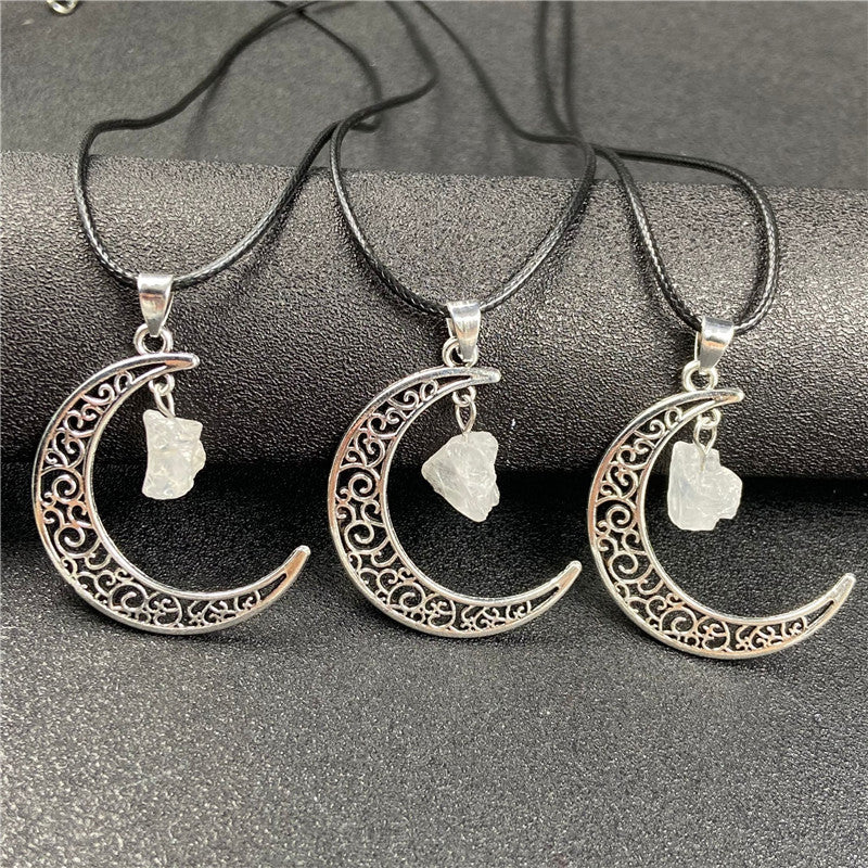 Silver Moon Mini Raw Pendant/Necklace