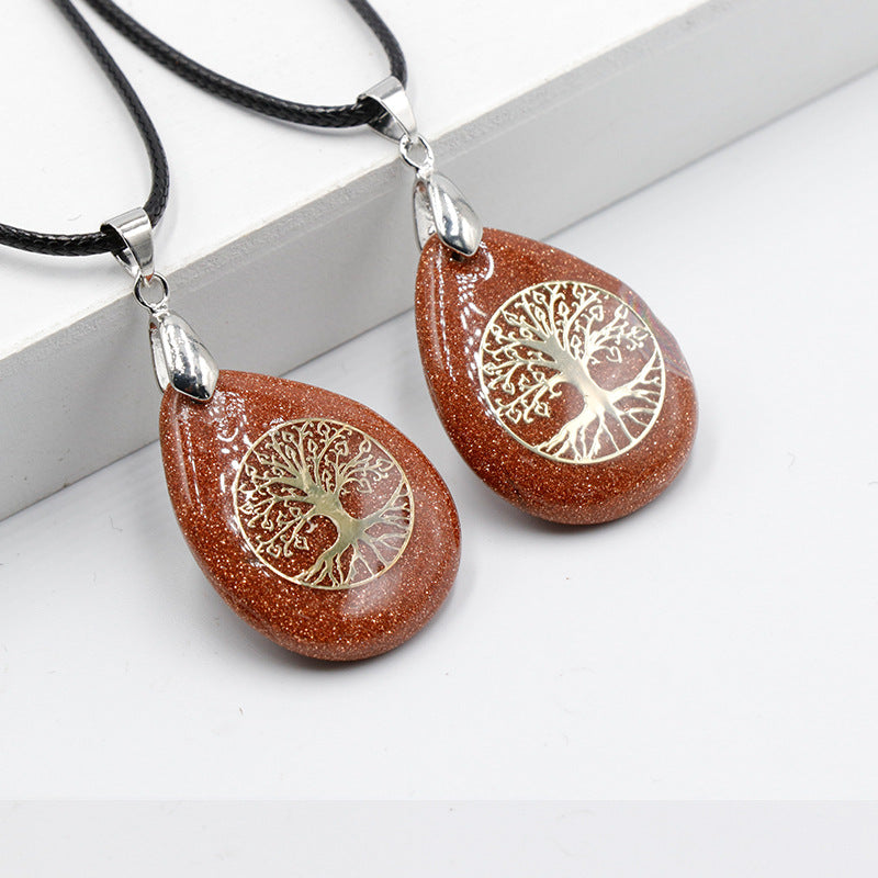 Tree of Life Crystal Droplet Pendant/Necklace