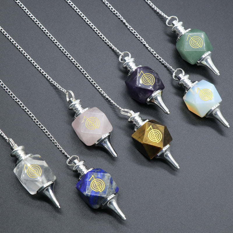 Dowsing Chakra Symbol Crystal Pendulum