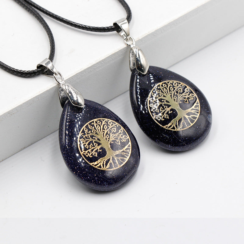 Tree of Life Crystal Droplet Pendant/Necklace