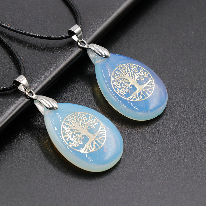 Tree of Life Crystal Droplet Pendant/Necklace