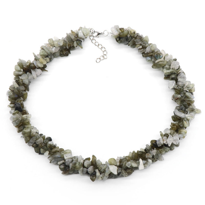 Crystal Chip Cluster Necklace