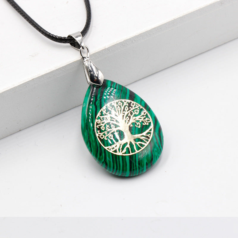 Tree of Life Crystal Droplet Pendant/Necklace