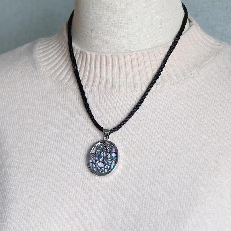 Abalone Shell Hamsa Necklace