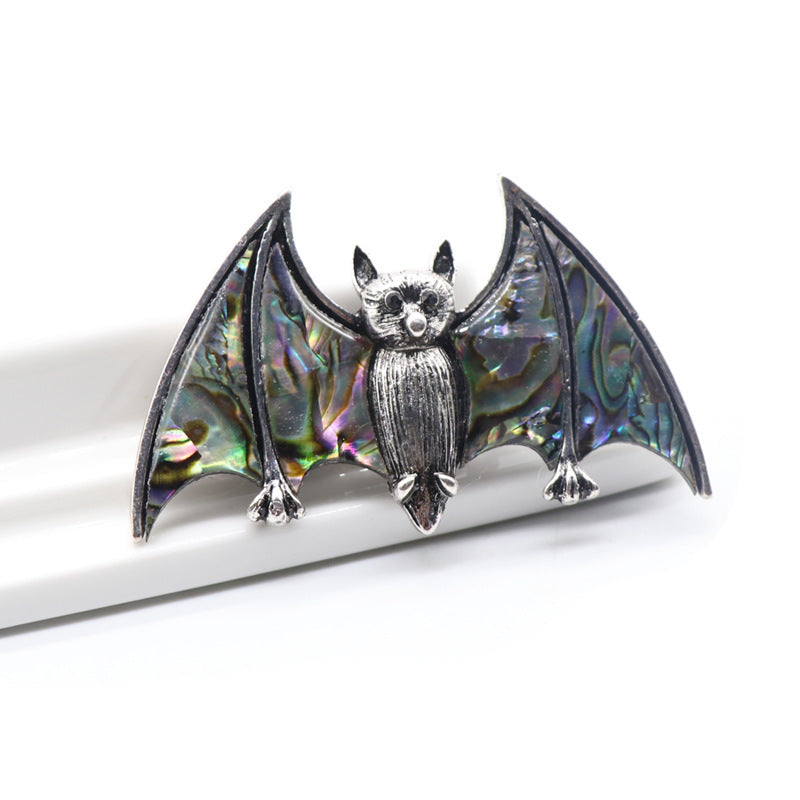 Abalone Shell Bat Necklace& Brooch