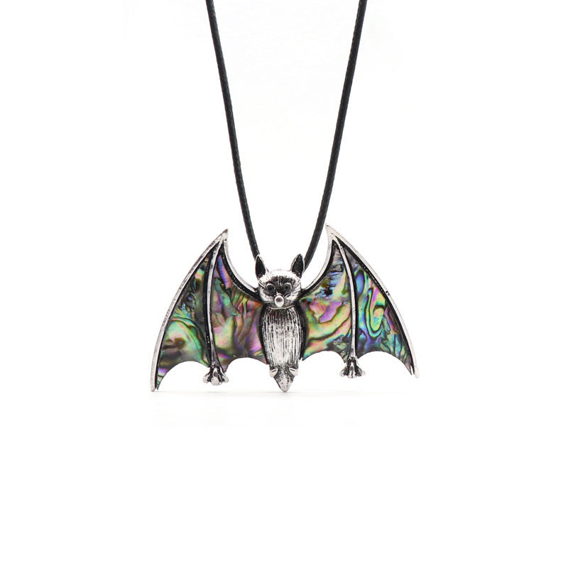 Abalone Shell Bat Necklace& Brooch