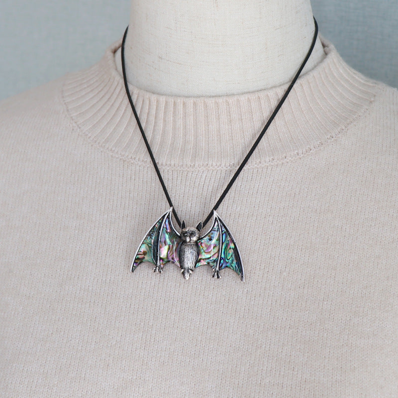 Abalone Shell Bat Necklace& Brooch