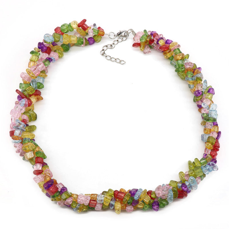 Crystal Chip Cluster Necklace