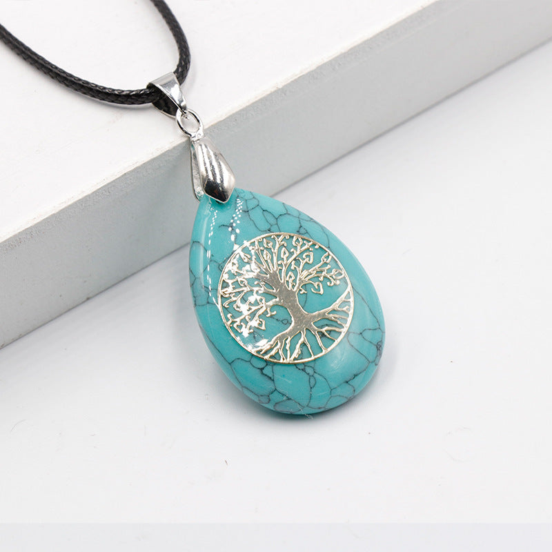 Tree of Life Crystal Droplet Pendant/Necklace