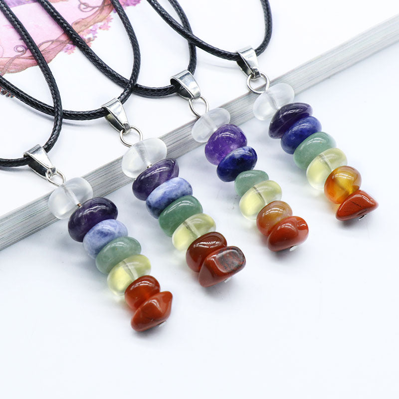 7 Chakras Natural Crystal Necklace