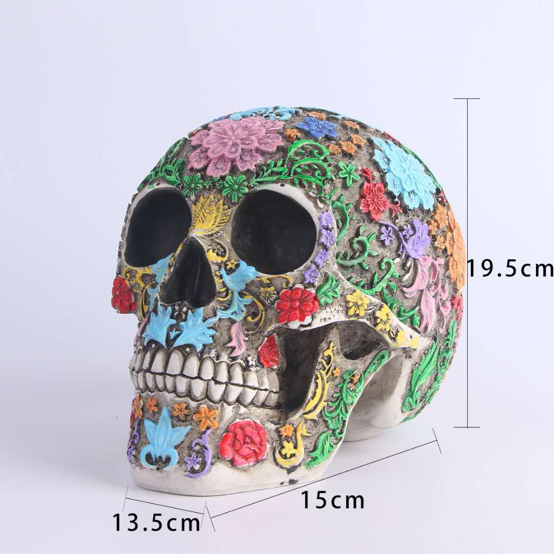 Colorful Resin Craft Skull Statues