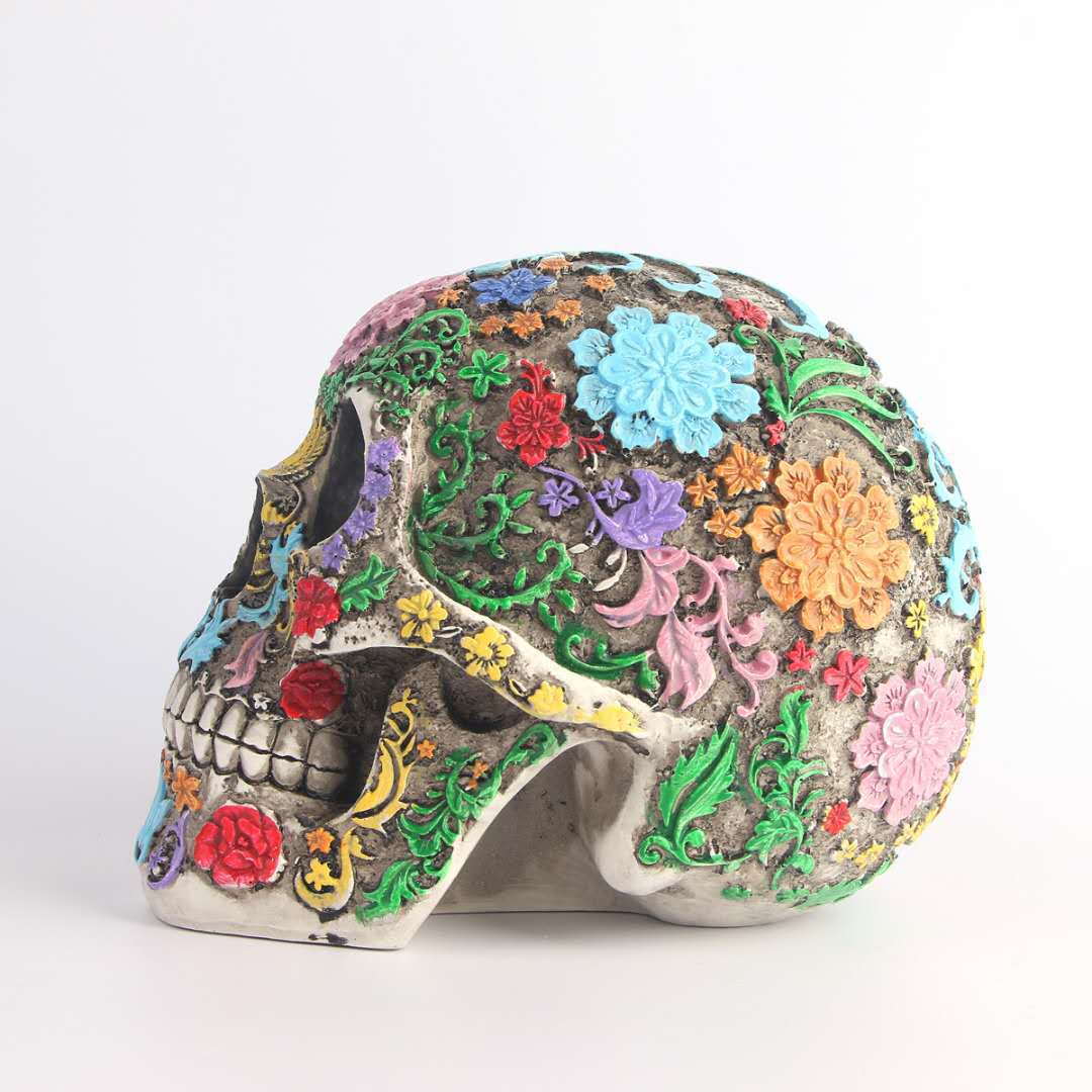 Colorful Resin Craft Skull Statues