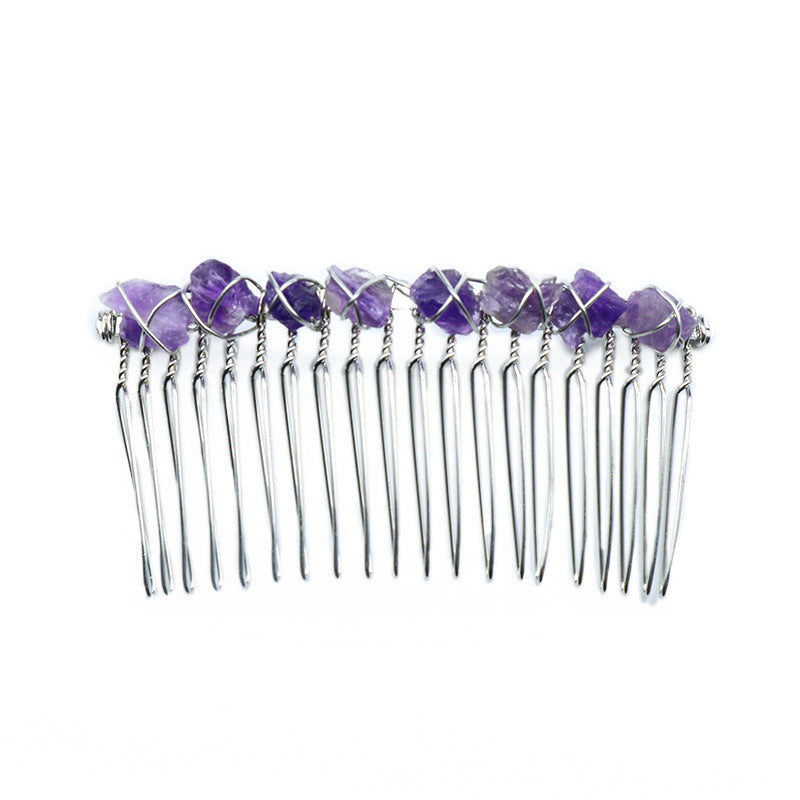 Natural Crystal Teeth Comb Hairpin