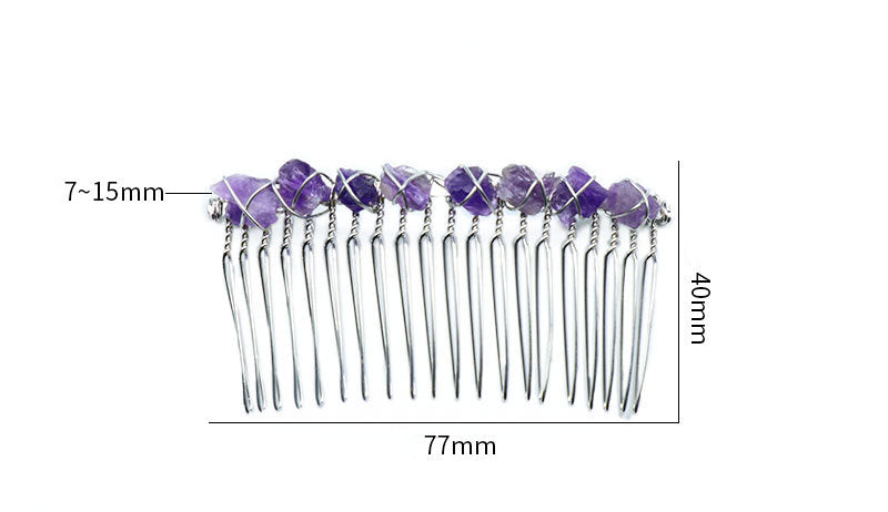 Natural Crystal Teeth Comb Hairpin