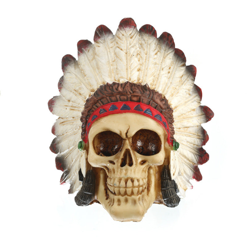 Native American Indian Eagle Skull Head Resin Crafts