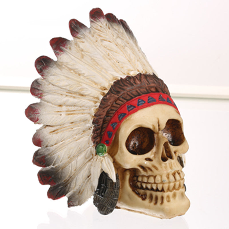 Native American Indian Eagle Skull Head Resin Crafts