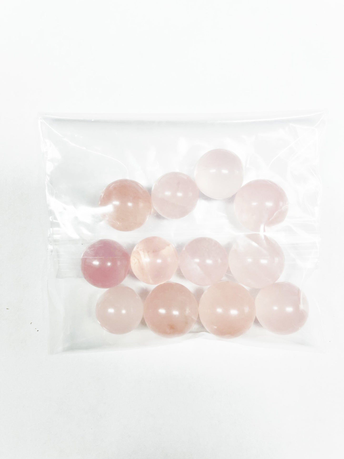 Rose quartz mini sphere set(12 pcs)