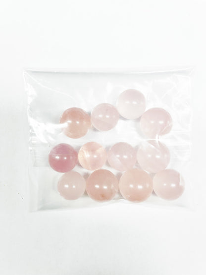 Rose quartz mini sphere set(12 pcs)