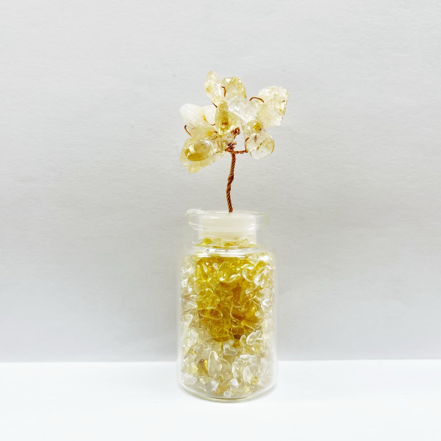 Crystal chips bottle  tree