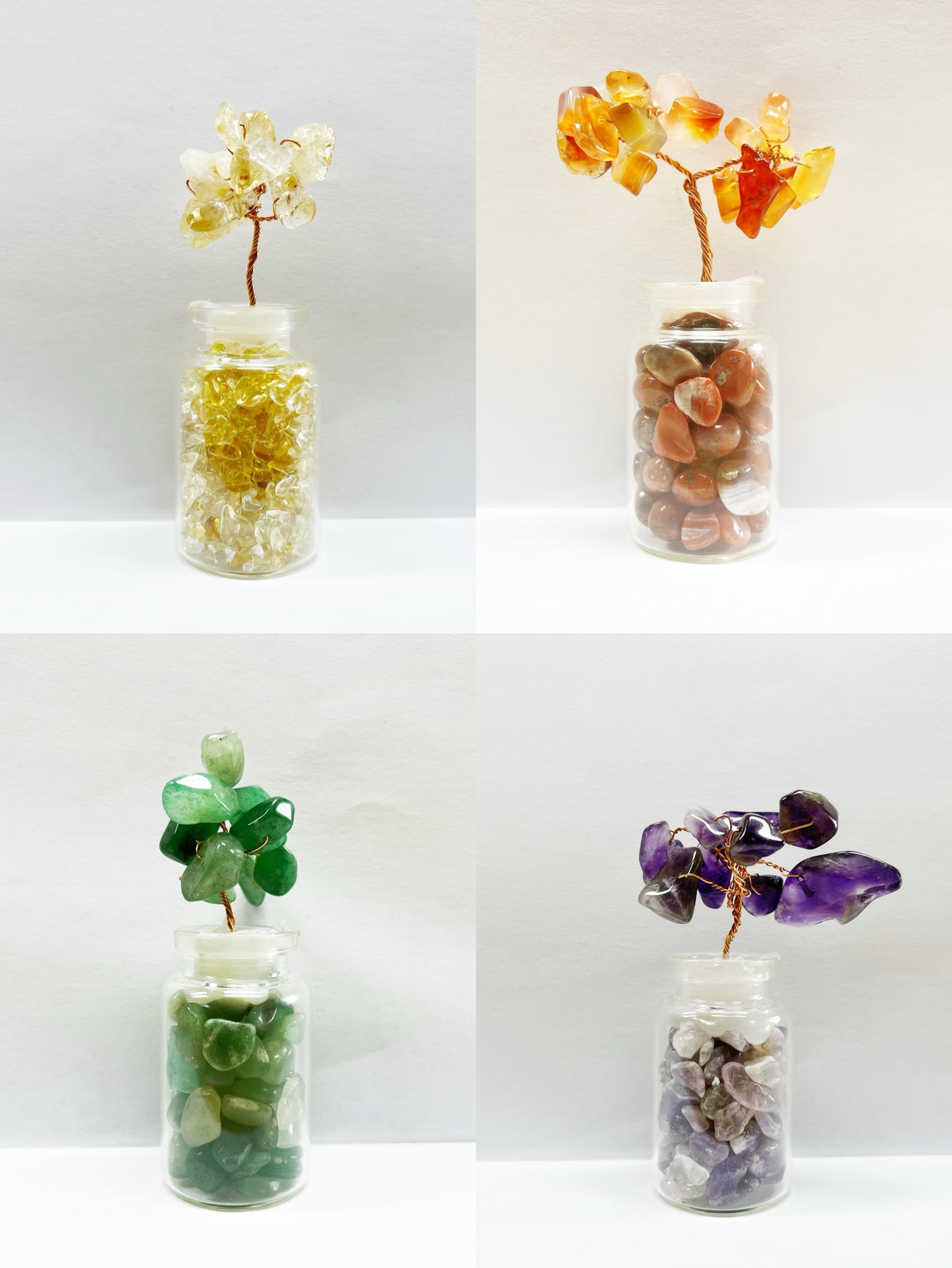 Crystal chips bottle  tree