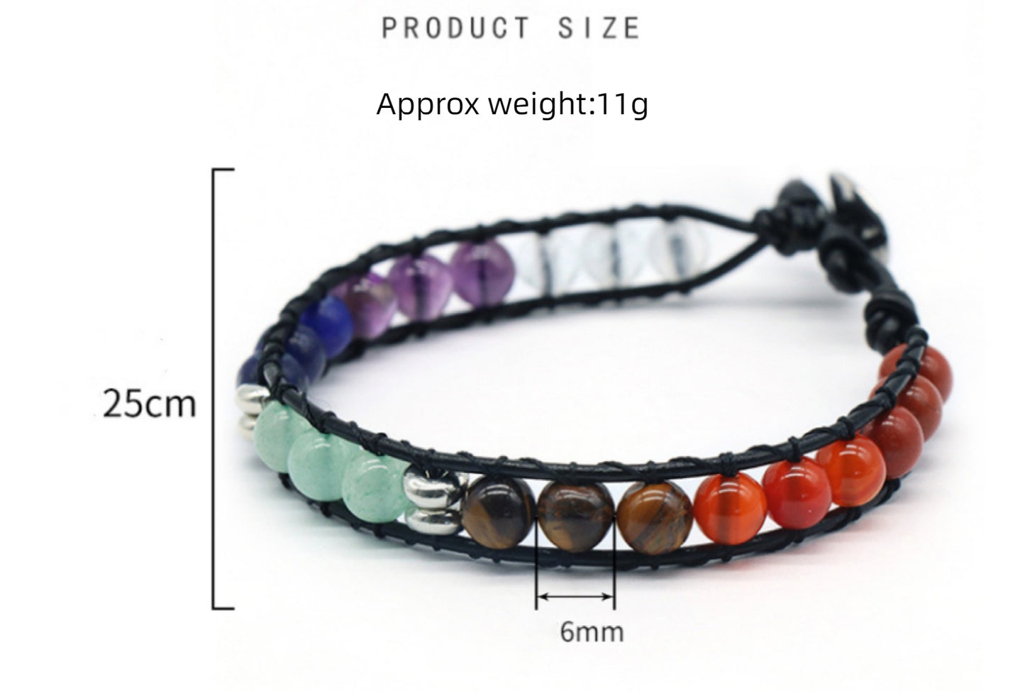 Leather Cord&Round Bead Bracelet