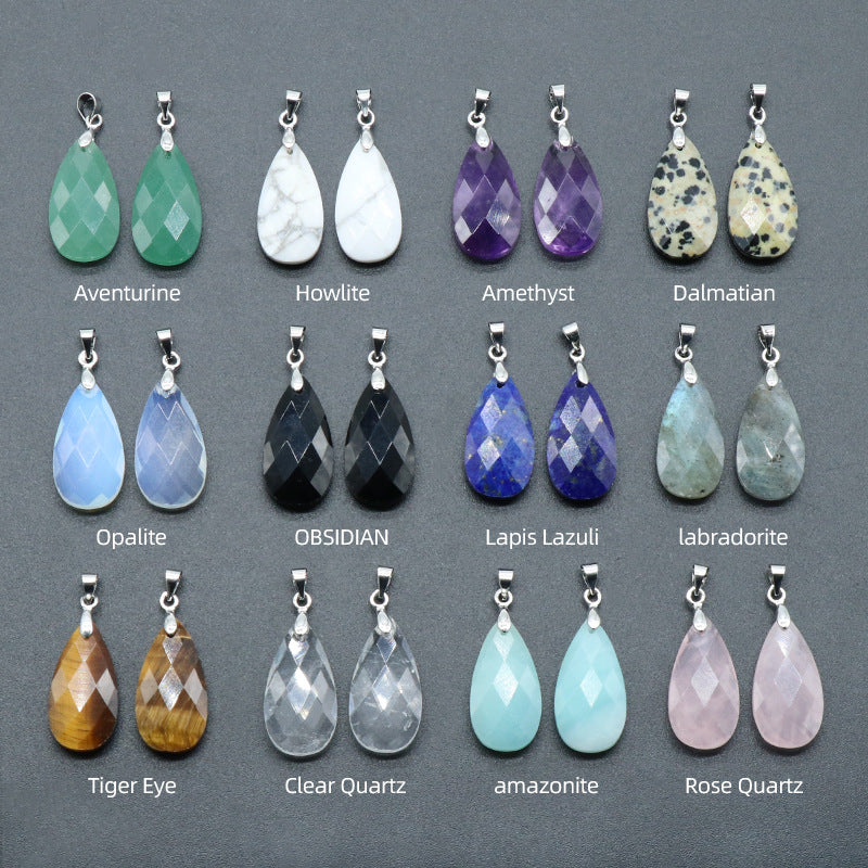 Faceted Tear Drop Crystal Pendant