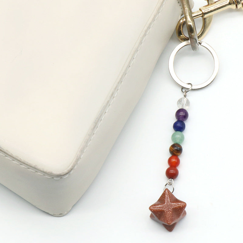 Crystal Merkaba Star Chakra Key Chain