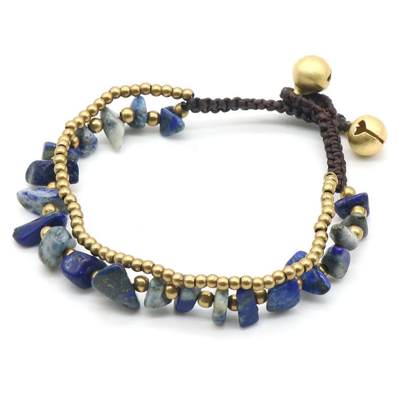 Crystal Chip&Gold Bell Bracelet