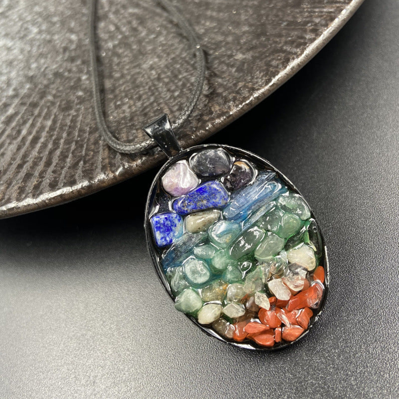 Chakra Crystal Chip Necklace