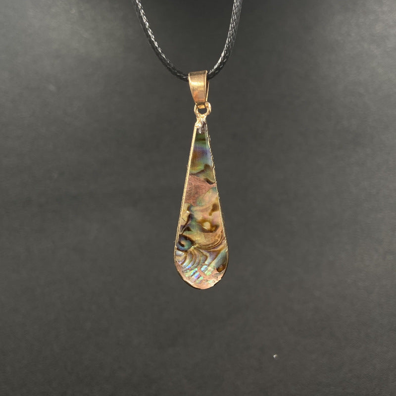 Abalone Shell Long Droplet Pendant