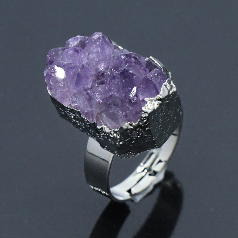 Amethyst Raw Cluster Ring