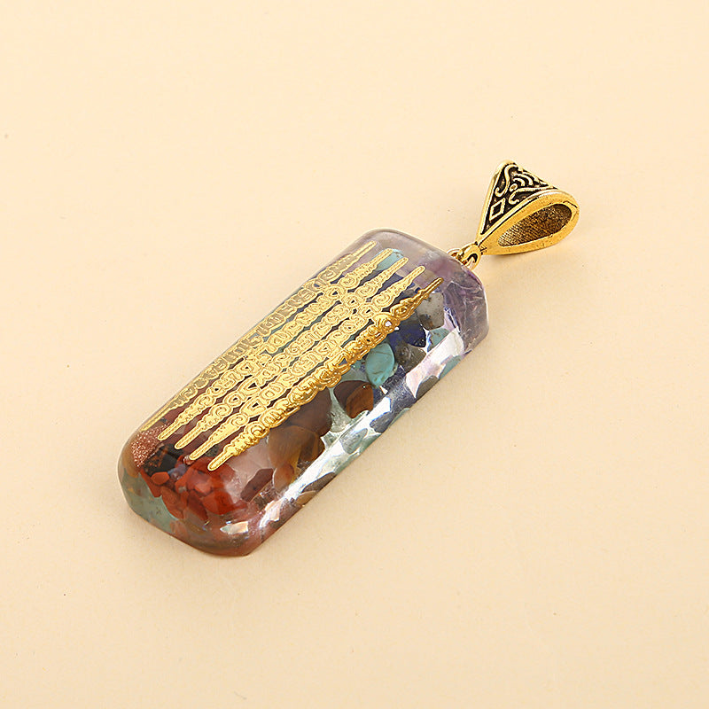 Chakra Chip Stones Orgone Pendant