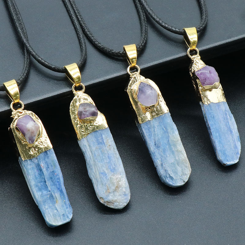 Amethyst&Kyanite Pendant