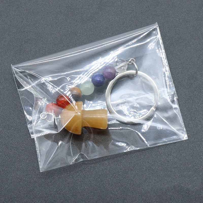 Crystal Mushroom Chakra Key Chain