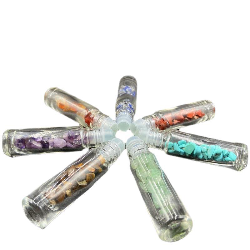 Chakra Crystal Essential Oil Roller Bottle Set