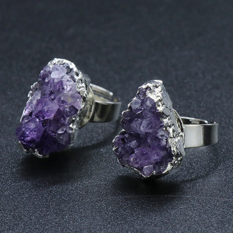 Amethyst Raw Cluster Ring