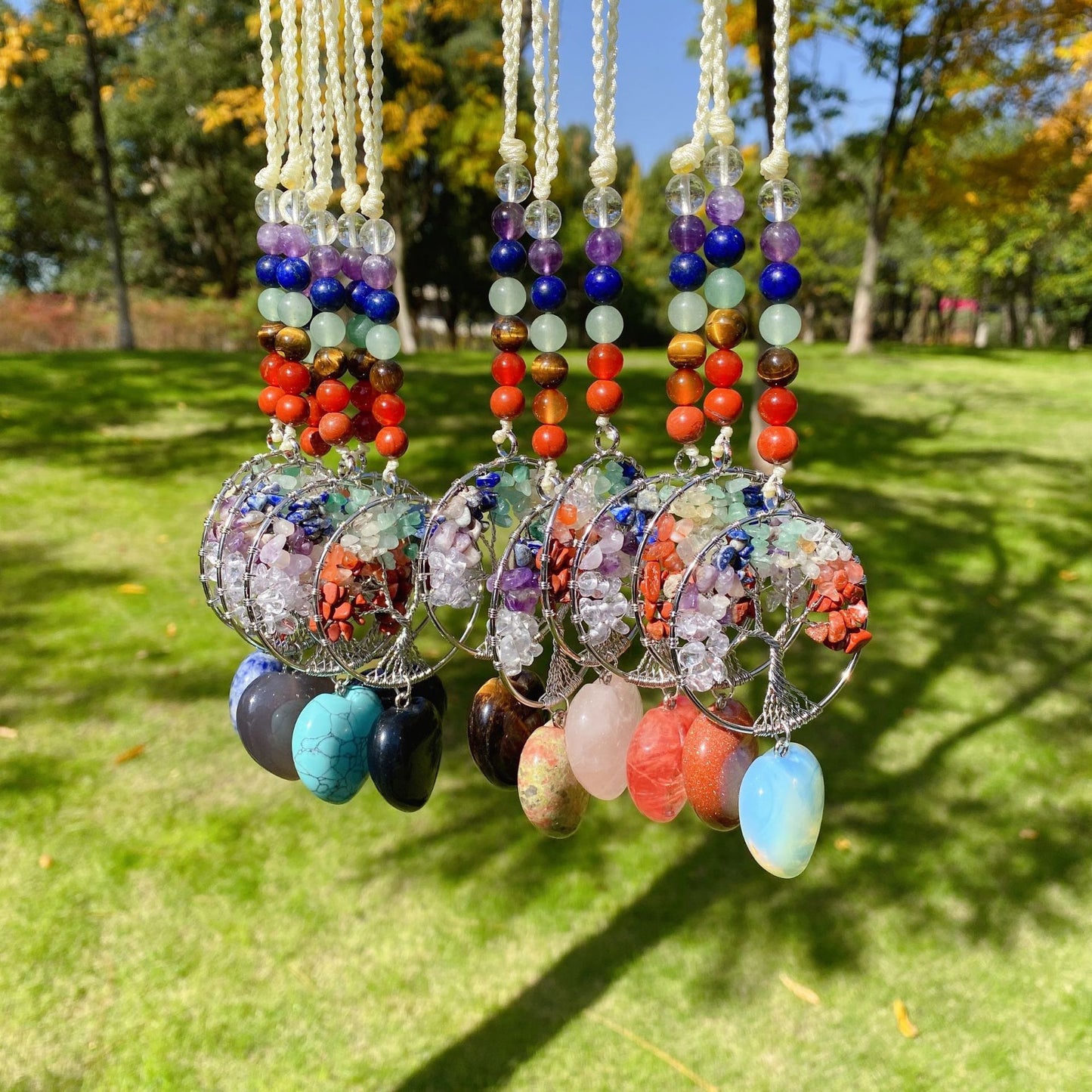 Chakra Bead&Life Tree&Heart Hanging