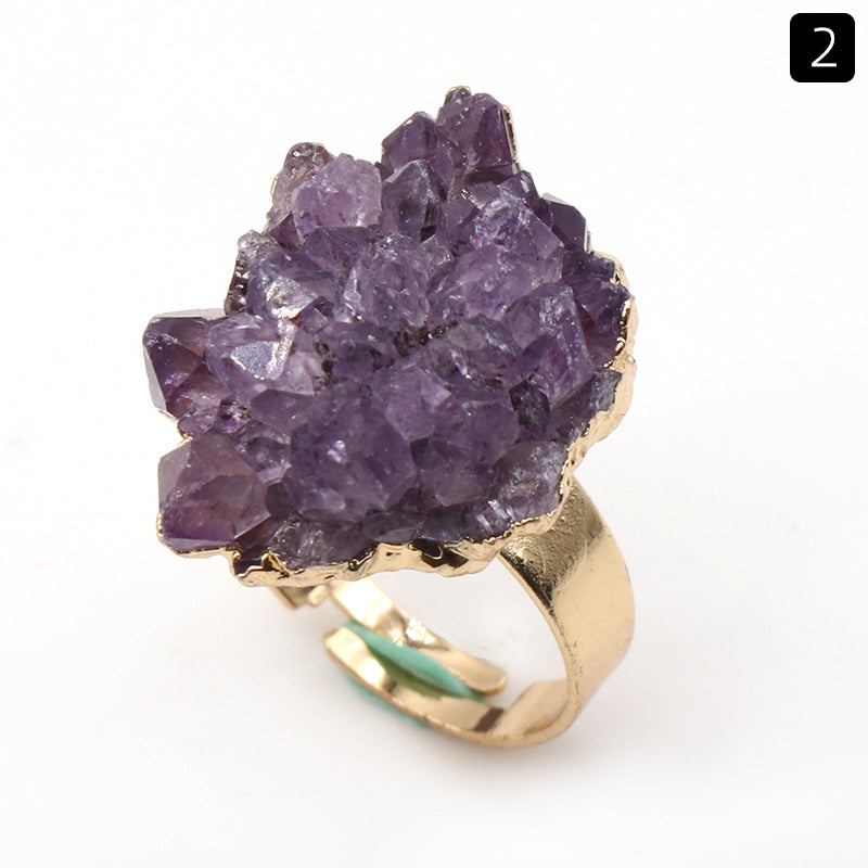 Amethyst Raw Cluster Ring