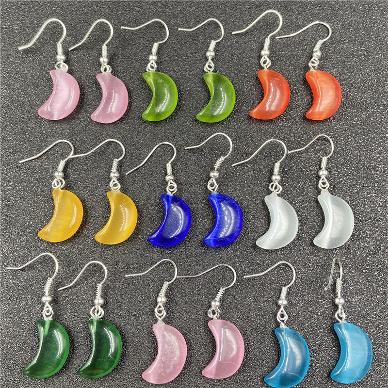 Cat Eye Moon Earrings