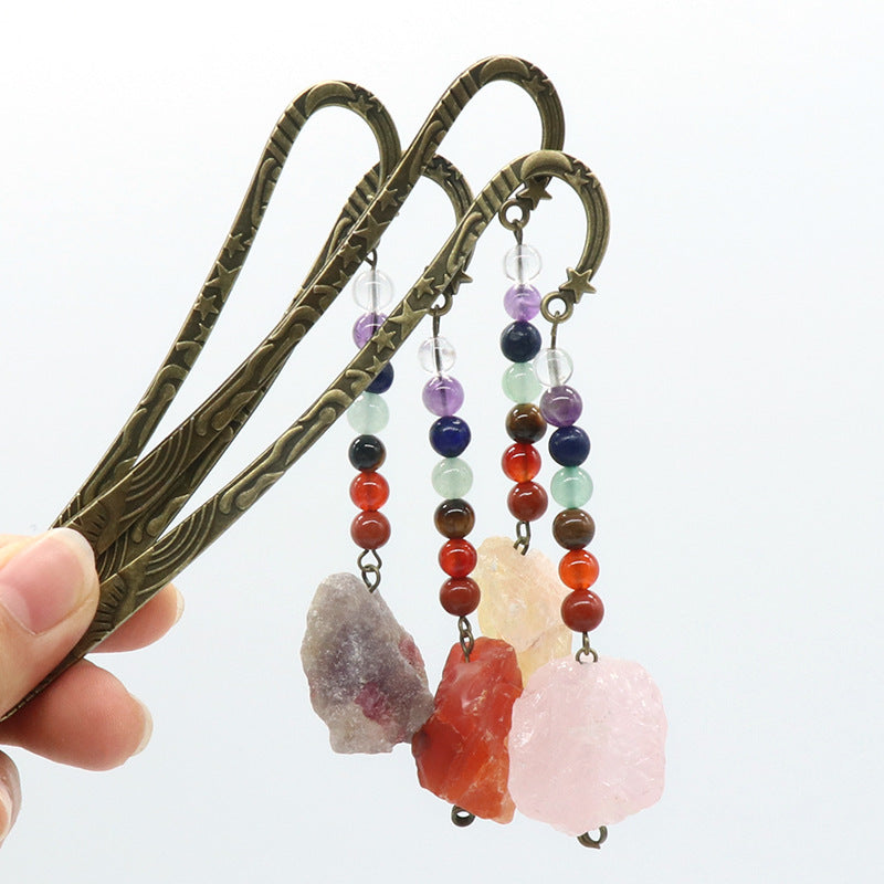 Natural Seven Chakra Raw Crystal Gemstone Bookmark