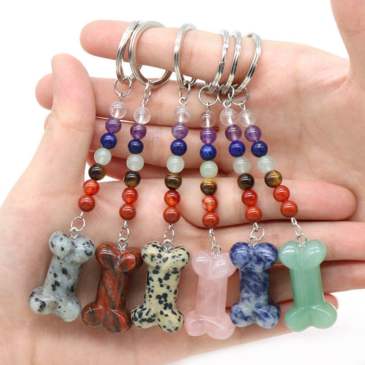 Crystal Bone Chakra Key Chain