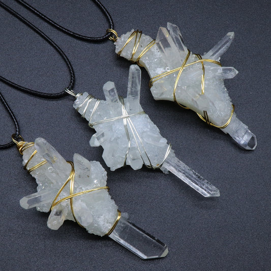 Clear Quartz Cluster Pendant