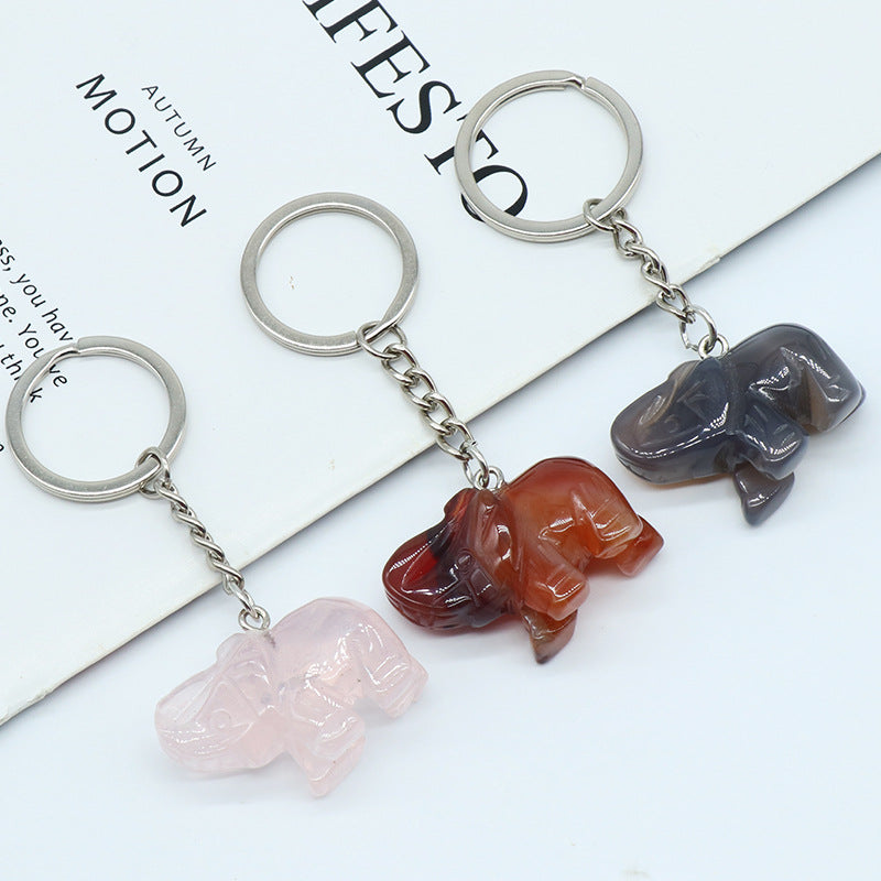 Crystal Elephant Key Chain